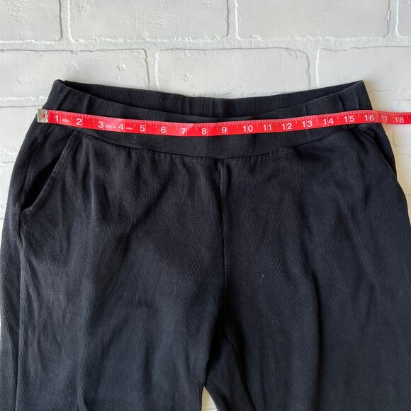Lauren Ralph Lauren Wide Leg Elastic Black Lounge Pants Coastal Grandma-sz PL - Picture 4 of 5